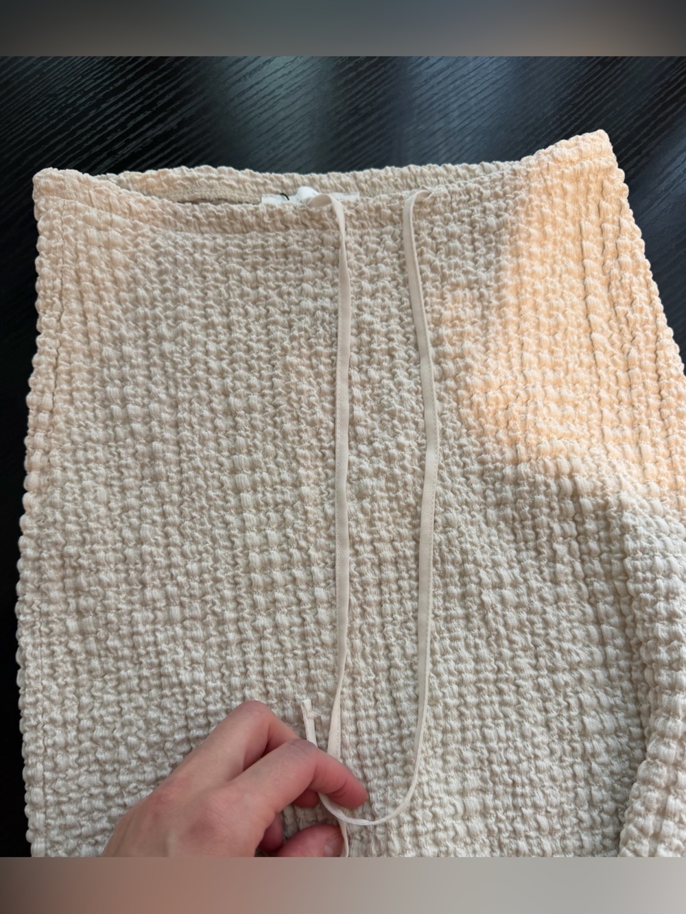 Zara Textured Midi Knit Skirt NWT, cream - Picture 7 of 8